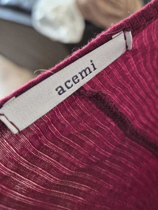 Acemi Burgundy Cold-Shoulder Swing Top - Picture 3 of 3